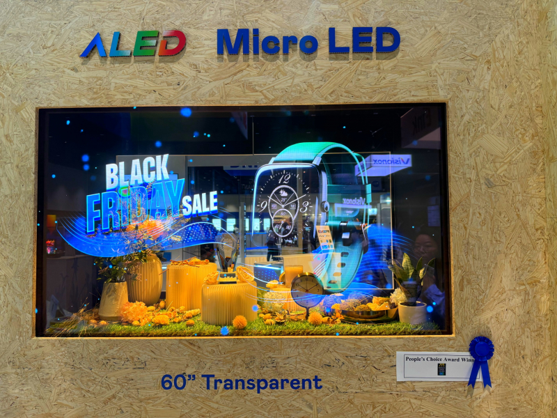 LEYU�پW60����͸����Micro LED�@ʾ���@&rdquo;���Micro LED���g���ê�&rdquo;����Micro LED���͸����֮�OӋ���ԘO�°l(f��)�]���ԿɔUչ�ԟo�pƴ�Ӽ��g���죬�߂�600 nitsȫ��������������60%��͸�ʼ����^NTSC 110%�ă�(y��u)���Vɫ����F�����������`����ڸ��N����